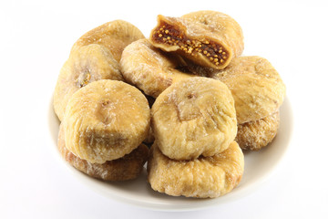 Dried figs on a round saucer