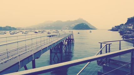 Fototapeta premium San Sebastian Donostia Bay View from Pier