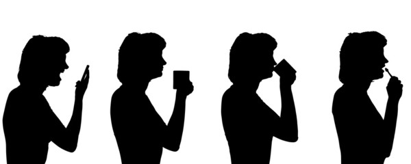 Vector silhouette of a woman.