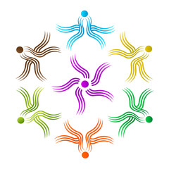 Teamwork  design used for logo purpose.