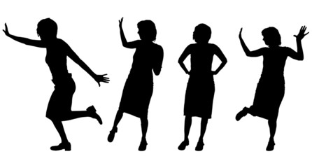 Obraz premium Vector silhouette of a woman.