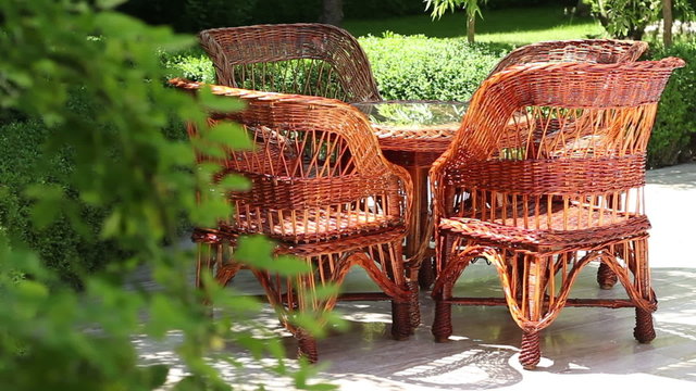 Wicker Chairs in Garden