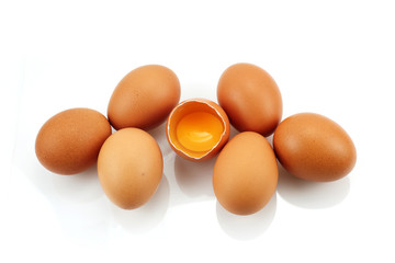eggs isolated on white background