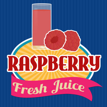 Raspberry juice sticker or label