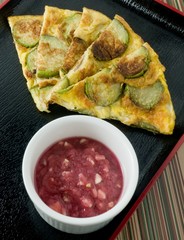Thai Eggplant Omelet Served with Spicy Shrimp Paste