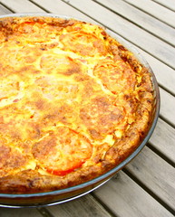 quiche aux tomates,lardons et fromage
