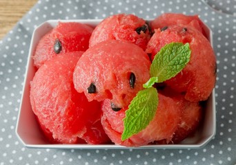 A Dish of Delicious Fresh Red Watermelons