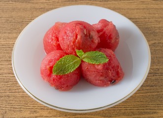 A Plate of Delicious Fresh Red Watermelons