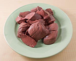 Boiled Pig Blood Curd on A Green Dish