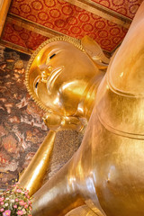 Obraz premium The Reclining Buddha at Wat Pho (Pho Temple) in Bangkok, Thailand