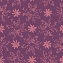 Seamless Cartoon Flower Background