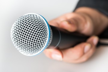Microphone, Interview, Human Hand.
