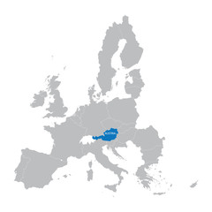 Fototapeta premium European Union map with indication of Austria