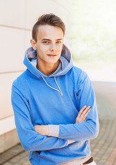 Handsome young man portrait outdoors