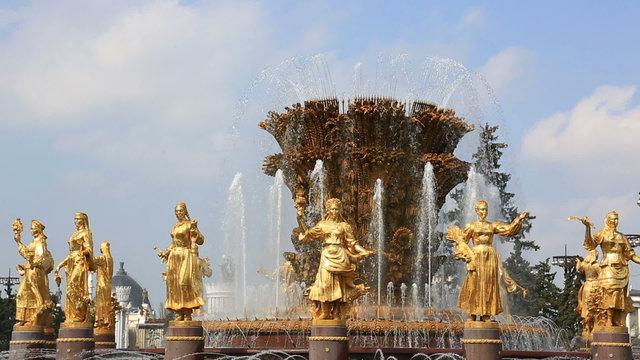 Fountain Friendship of the people on VVC (VDNH) in Moscow, Russia