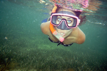 Schnorchlerin im John Pennekamp Coral Reef State Park