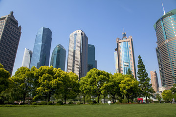 Obraz premium 浦東の近代ビル群