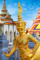 Fototapeta premium Demon Guardian at Wat Phra Kaew - the Temple of Emerald Buddha in Bangkok, Thailand