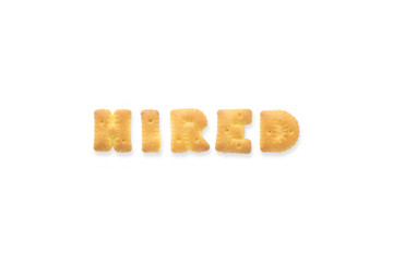 The Letter Word HIRED Alphabet Biscuit Cracker