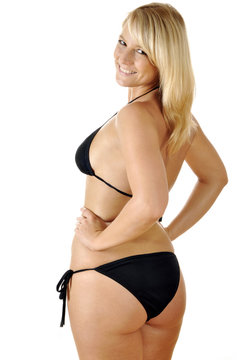 Frau mit Sonnenbr&auml;une im Bikini