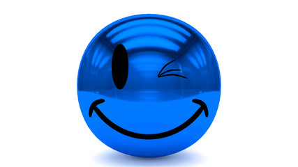 Funny blue Smiley