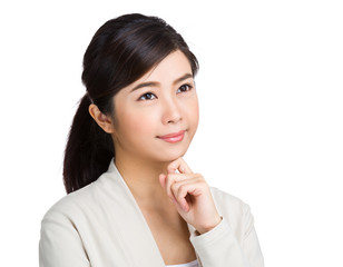 Young woman think of idea