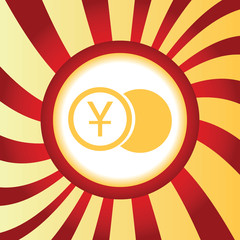 Yen coin abstract icon