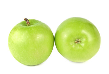 Fresh apples green isolated on white background