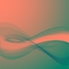 waves abstract background red and green