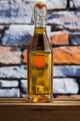 Sunflower oil bottle with vintage swing top