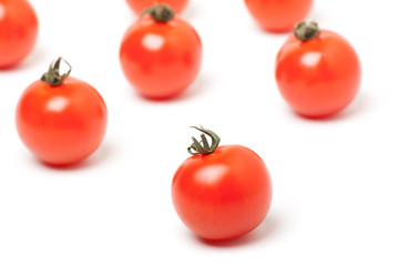 Red Cherry Tomatoes on White Background