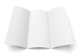 Leaflet blank tri-fold white paper brochure