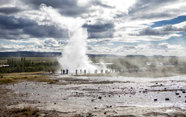 Geyser, Haukadalur, golden circle near Reykjavik in Iceland
