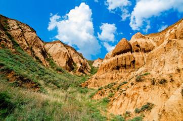 Fototapeta premium Clay hills of Alexander graben in the Volgograd region of Russia