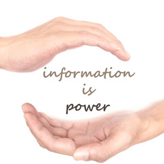 Hands concept for information is power