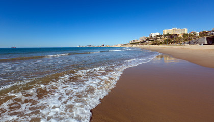 Beach of  Tarragona in spring