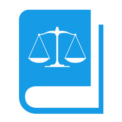  Icono libro de justicia azul