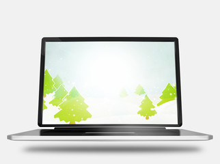 Laptop Computer Winter Trees Screen