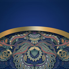 floral design element on dark blue  background
