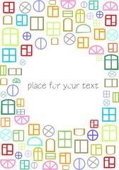 Windows. Background сover with colored windows.