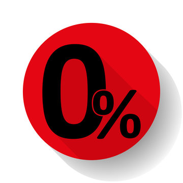 Red Zero Percent Interest Vector