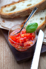 Frische italenische bruschetta 