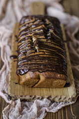 vegan apple cake with nuts and chocolate 