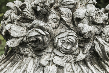 Stone roses sculpture.