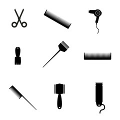 hair salon elements icon vector