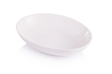 White ceramic bowl on white background