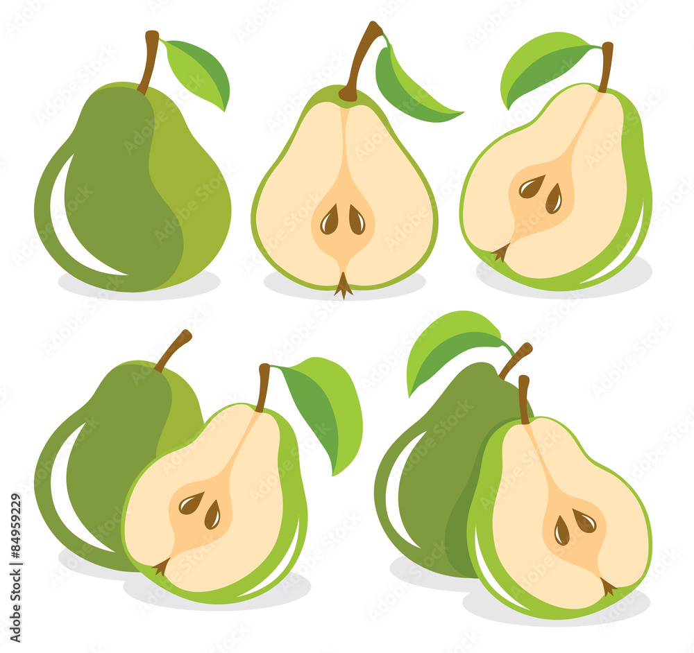 Wall mural green pears