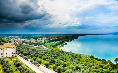 Obraz premium Trasimeno lake panoramic view, Umbria, Italy