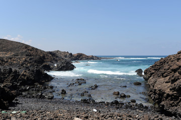 Fototapeta na wymiar La Caleta del Vino sur l'îlot de Lobos à Fuerteventura