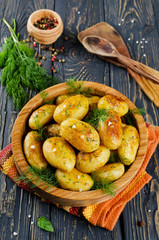 Young roasted potatoes